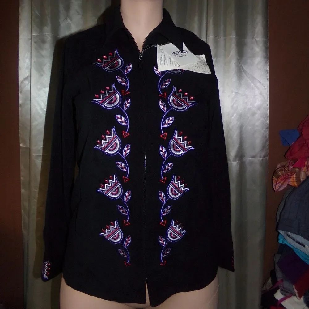 Bob Mackie Wearable Art Light Jacket sz. S NWT
